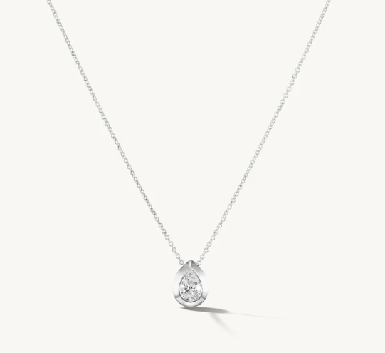 Caviar Necklace with Pear Pendant